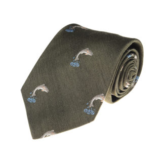 Salmon Leaping Tie